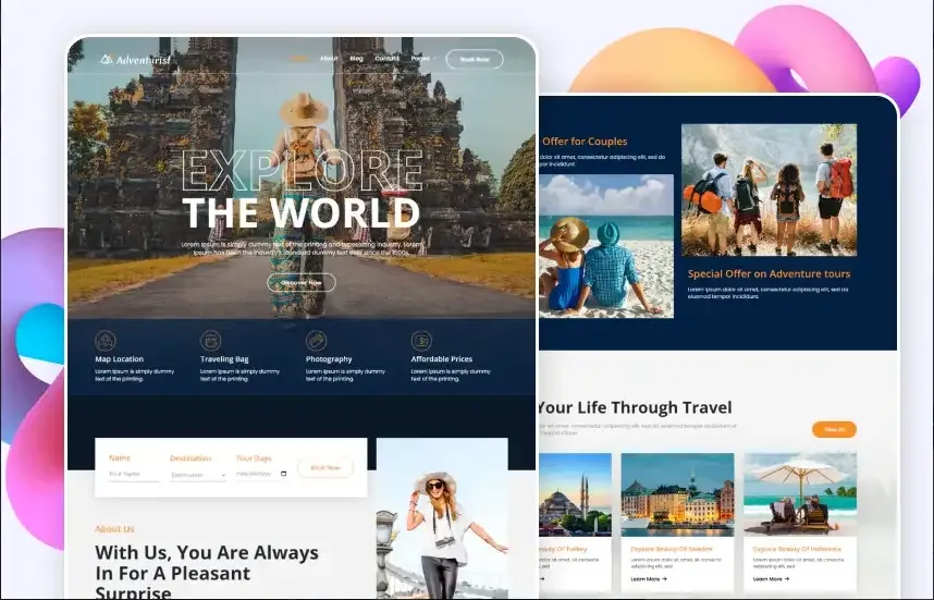 Adventurist – Travel & Tourism Agency Website Template