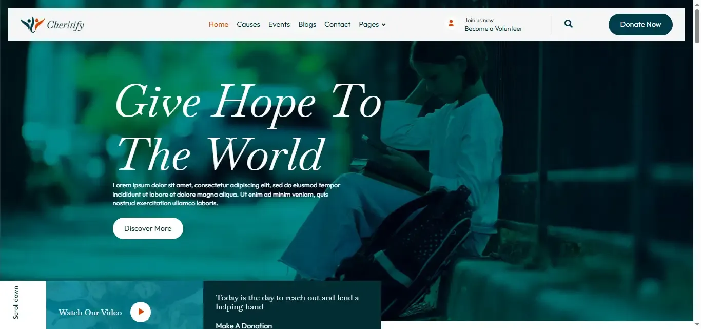 Charitify – Nonprofit Charity & Donation Website Template