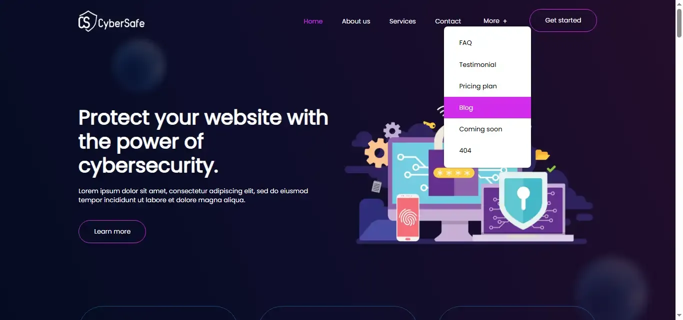 CyberSafe – Cyber Security Service Website Template