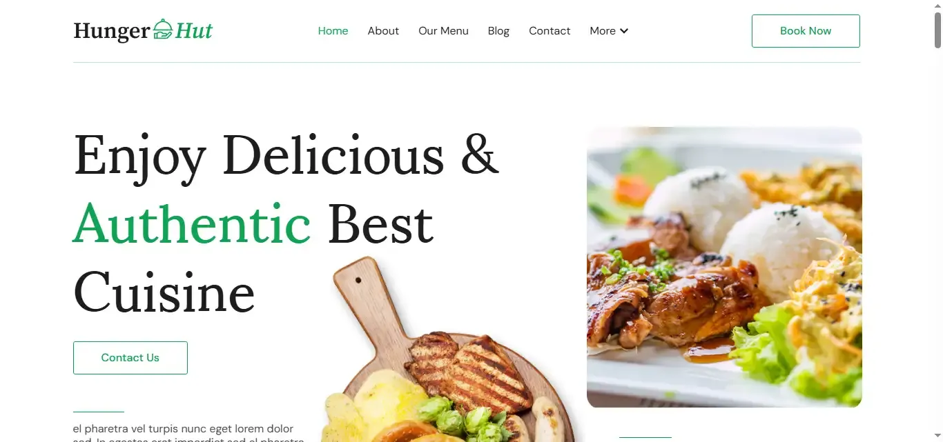 HungerHut – Restaurant & Cafe Website Template