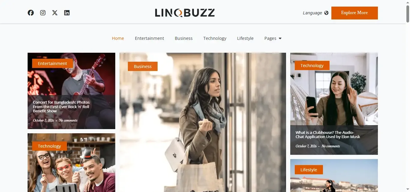 Linqbuzz – Blog & Magazine Website Template