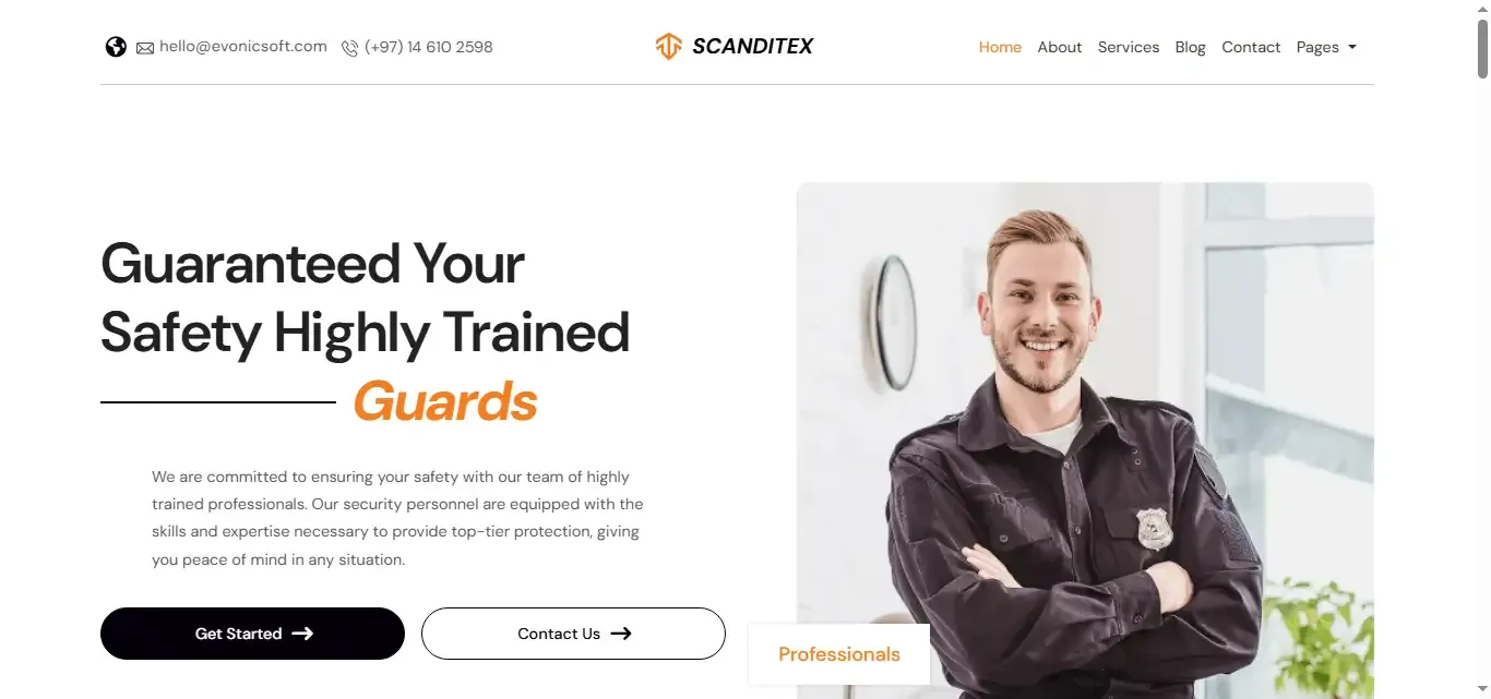 Scanditex – Security Agency & Bodyguard Website Template
