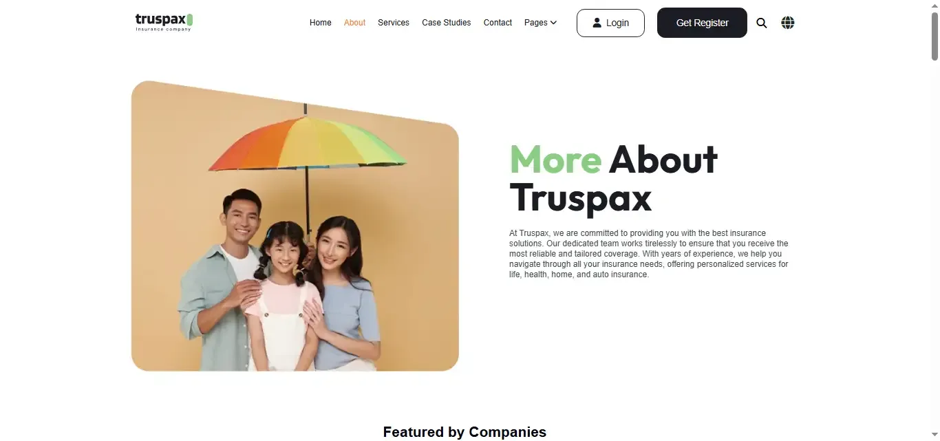 Truspax – Insurance Agency Website Template